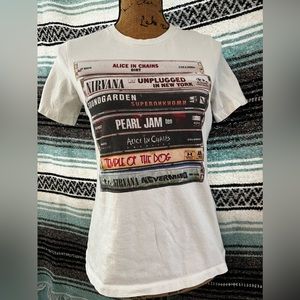 Grunge Rock Band Cassette Tape Graphic Tee
